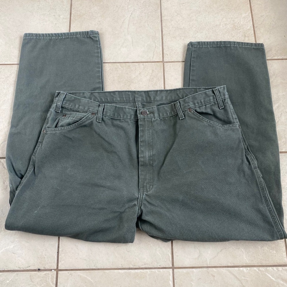 Dickies Carpenter Pants‎ Workwear Khaki Green Men's Size 42x30